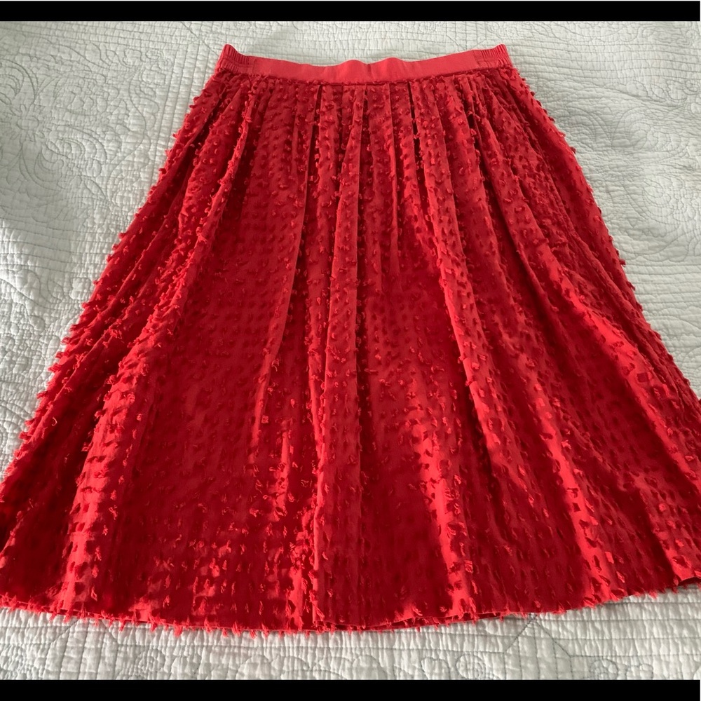 J Crew Clip Dot Midi Skirt